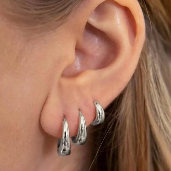 6pcs simple metal earrings made of copper - Picture 4 of 4